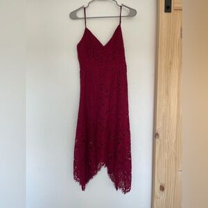 Burgundy midi dress